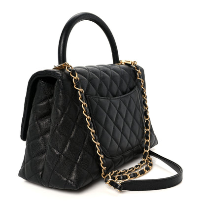 Chanel Caviar Quilted Small Coco Handle Flap Black 3 of 12