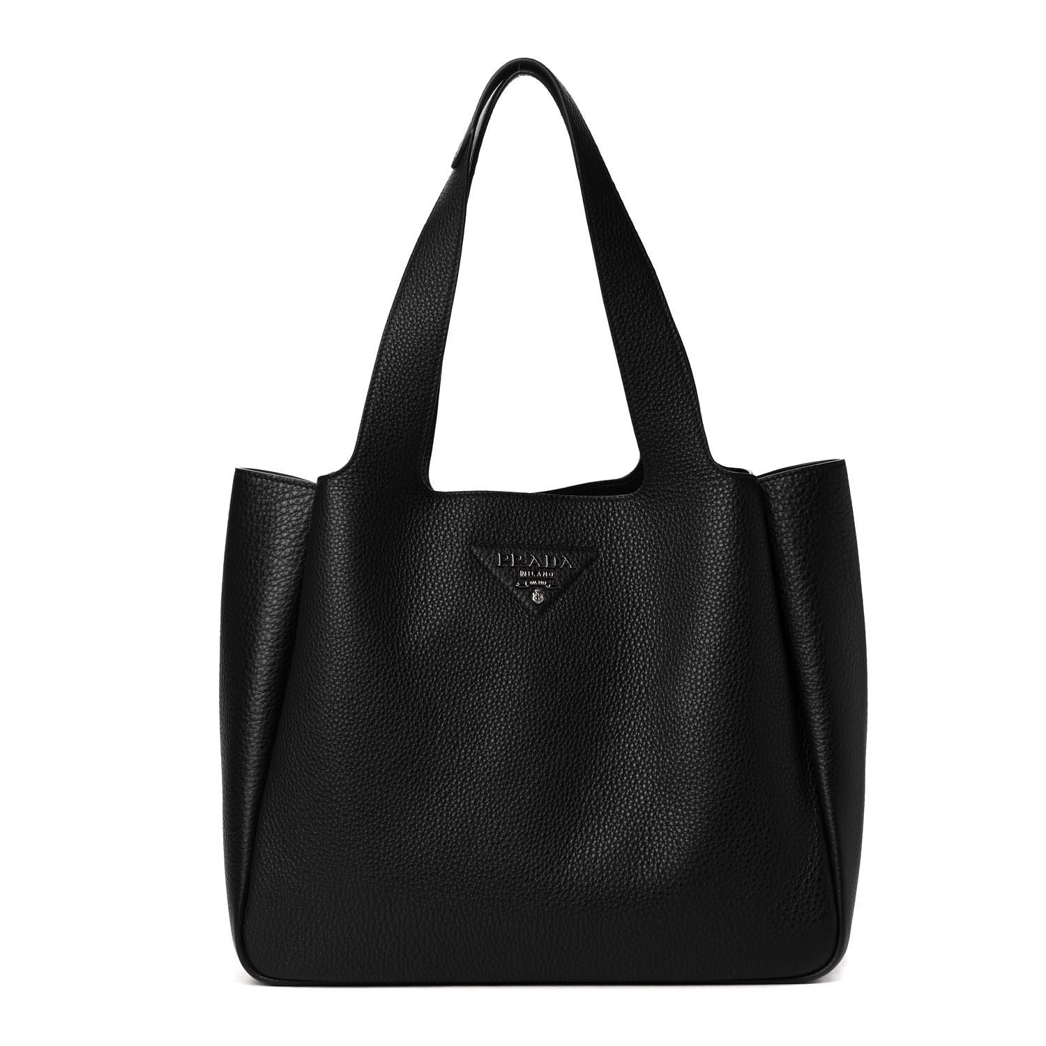 Prada Vitello Daino Soft Large Dynamique Tote Black 1 of 4