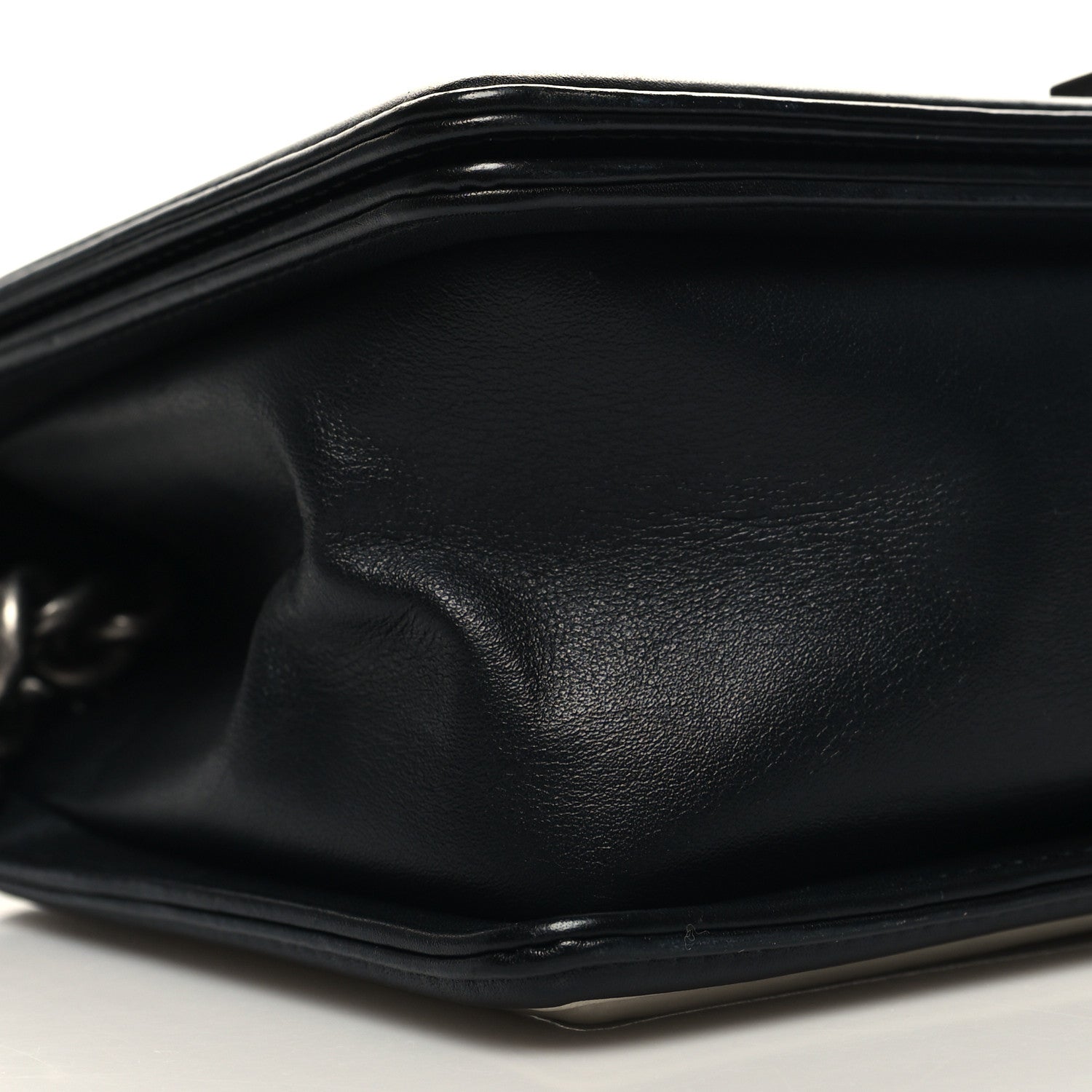 Chanel Calfskin Pleated Medium Boy In Rome Flap Black White 9 of 10