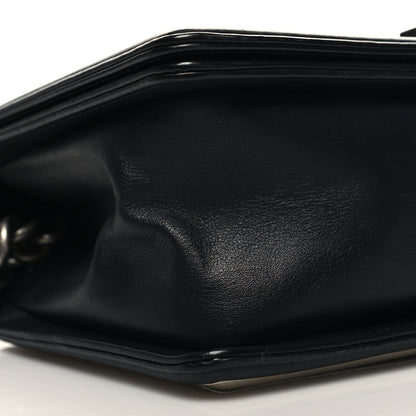 Chanel Calfskin Pleated Medium Boy In Rome Flap Black White 9 of 10