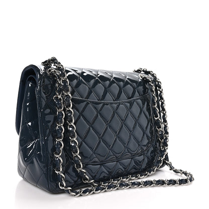 Chanel Patent Quilted Jumbo Double Flap Navy 3 of 10
