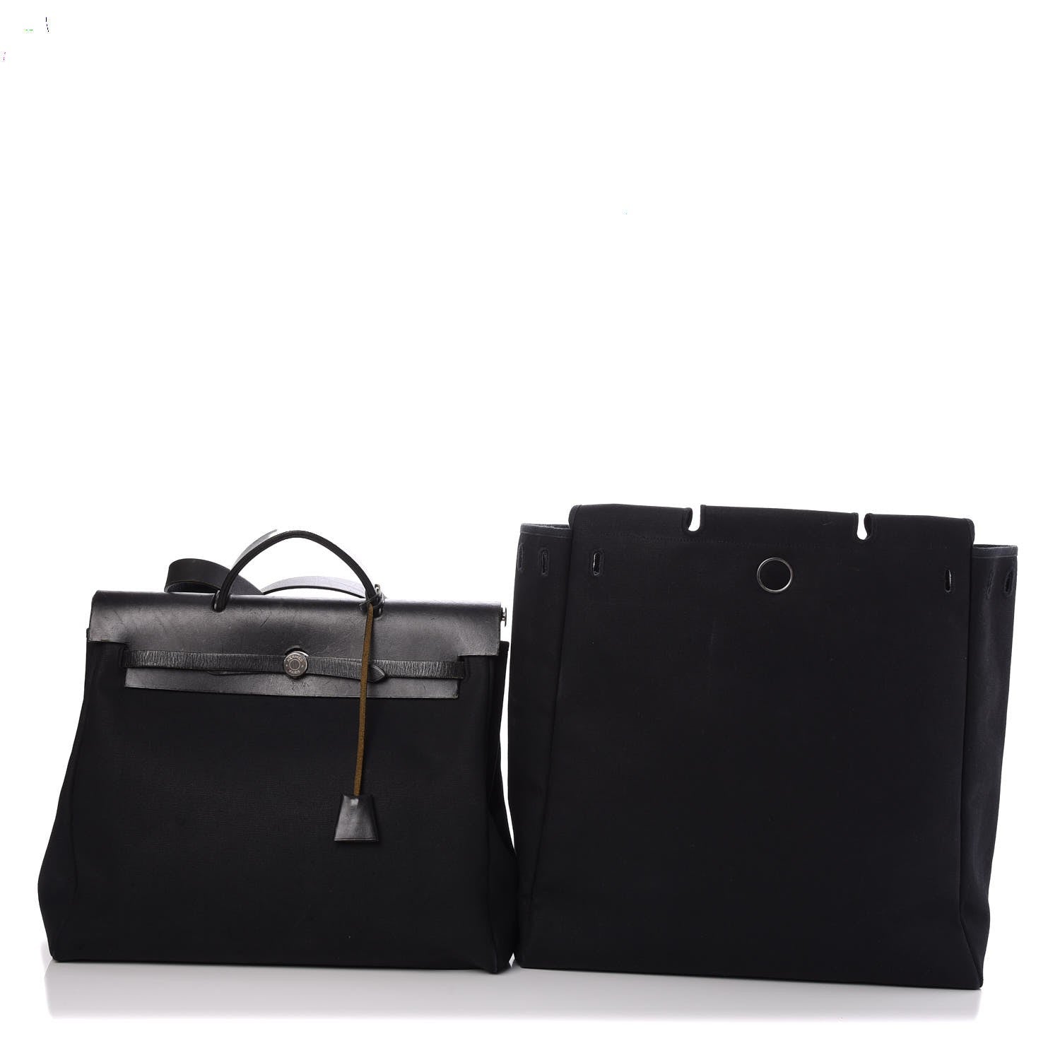 Hermes Toile Vache Calfskin Herbag 40 GM Black 15 of 15