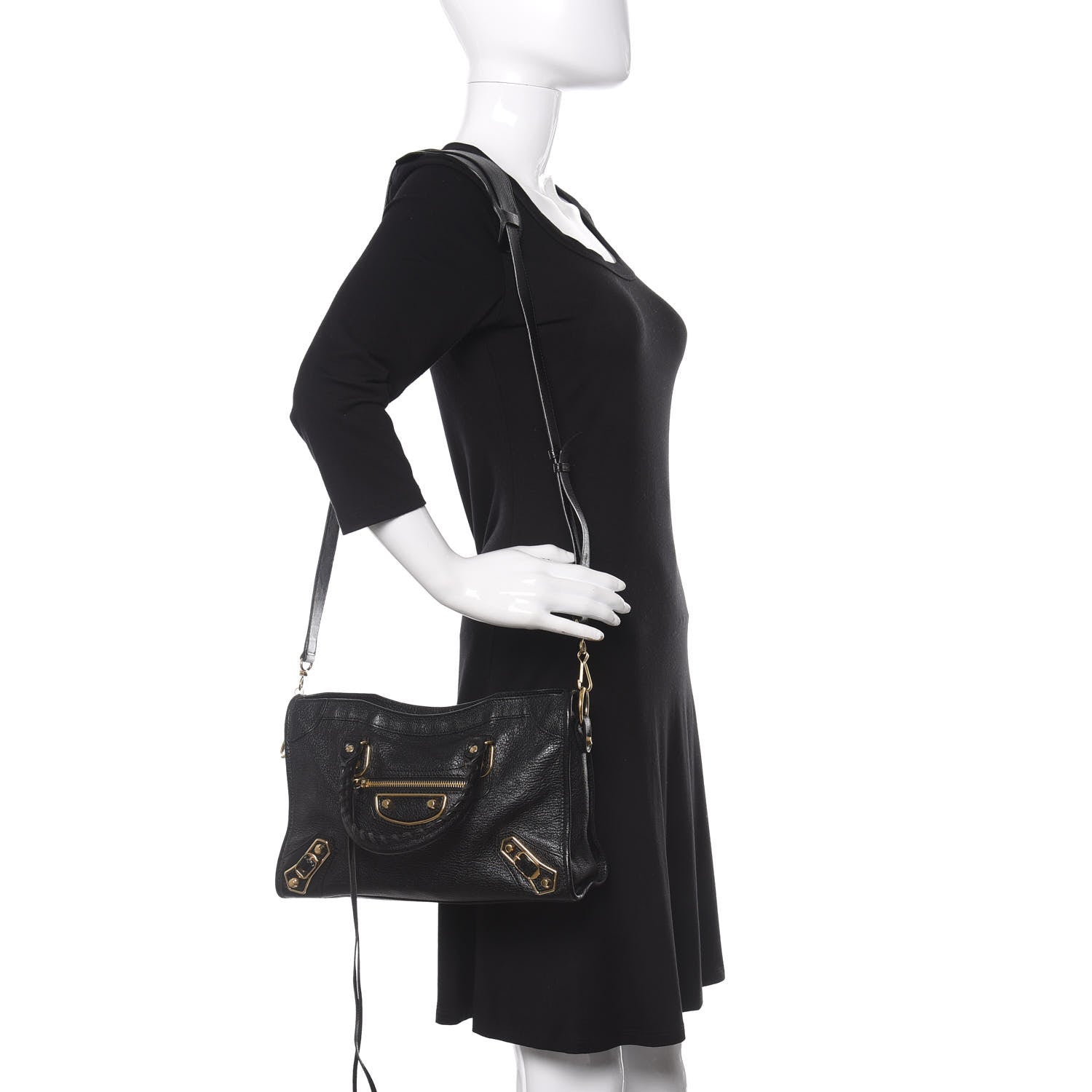 Balenciaga Chevre Gold Metallic Edge Hardware S City Black 2 of 12