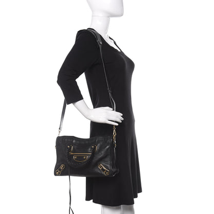 Balenciaga Chevre Gold Metallic Edge Hardware S City Black 2 of 12