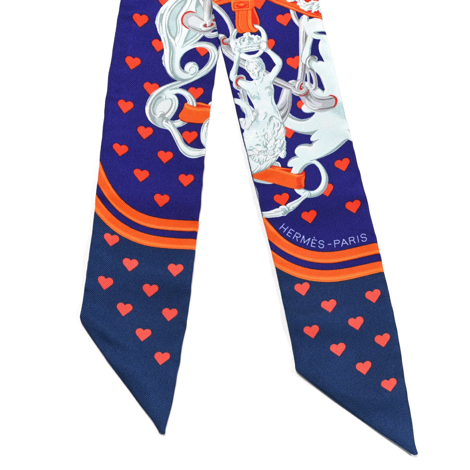 Hermes Silk Brides de Gala Love Twilly Ultraviolet Orange Marine 2 of 4