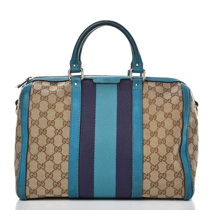 Gucci Monogram Vintage Web Medium Boston Teal 1 of 20