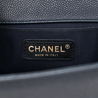 Chanel Caviar Quilted Medium Boy Flap Navy 6 of 10