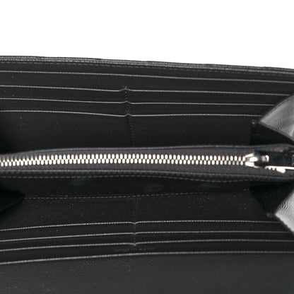 Saint Laurent Grain De Poudre Matelasse Chevron Monogram Flap Wallet Coal 5 of 11