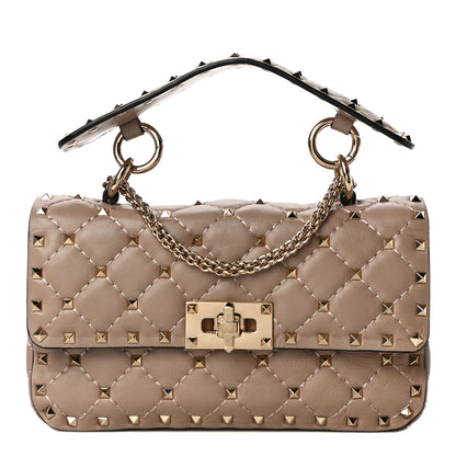 Valentino Garavani Nappa Small Rockstud Spike Shoulder Bag Poudre 1 of 11