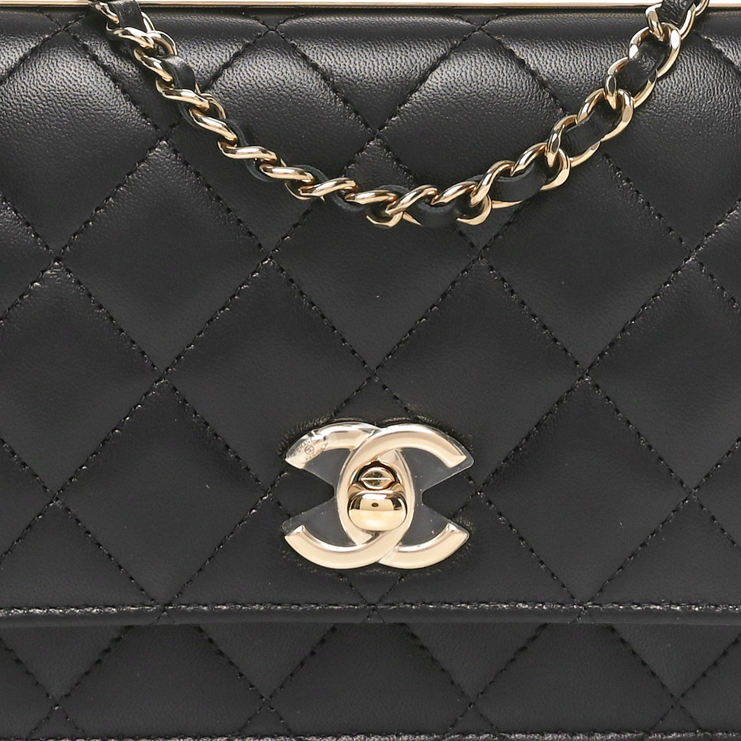 Chanel Lambskin Quilted Trendy CC Wallet On Chain WOC Black 9 of 12