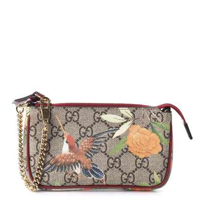 Gucci GG Supreme Monogram Tian Mini Chain Bag Beige Multicolor Red 1 of 7
