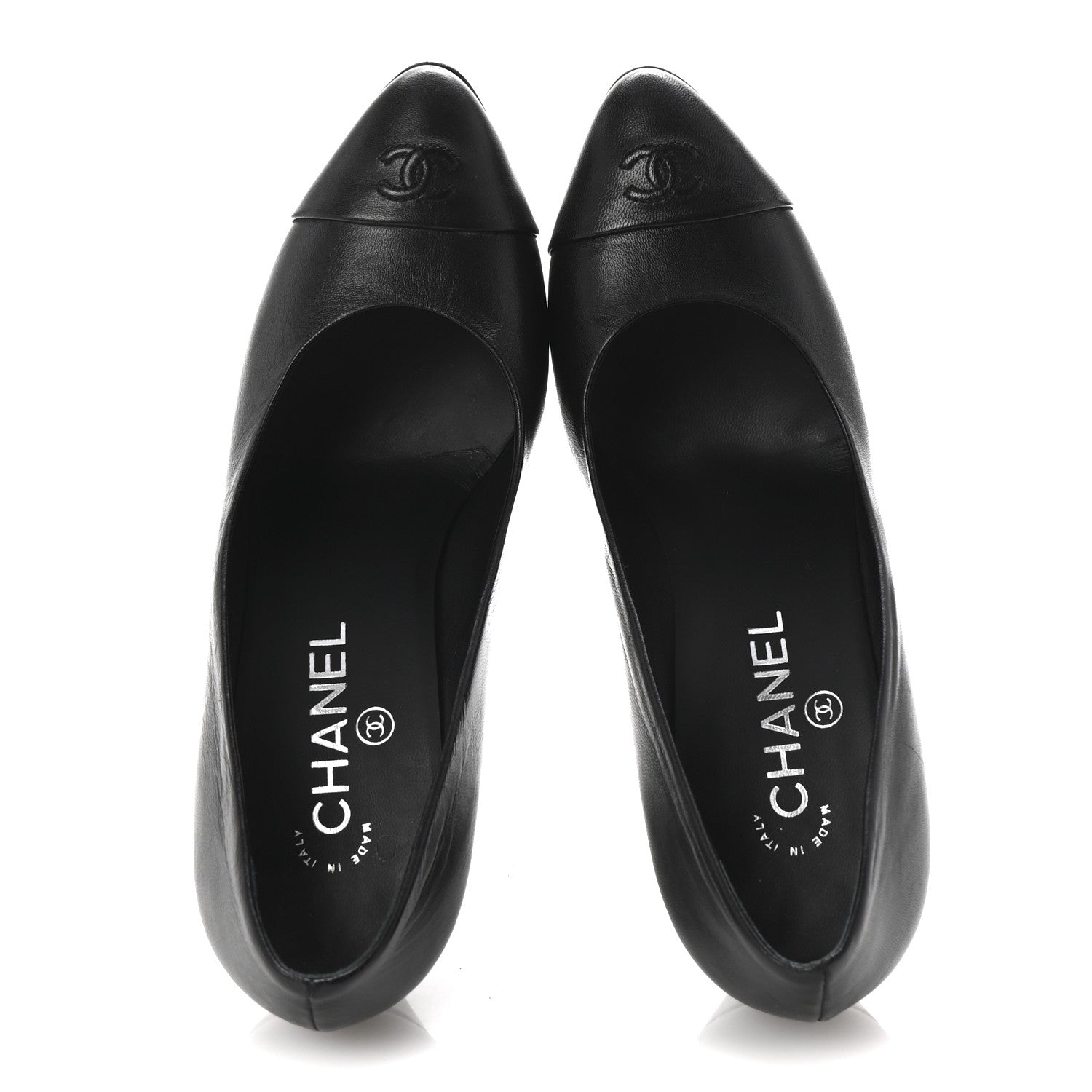 Chanel Lambskin CC Cap Toe Platform Chain Pumps 39 Black 2 of 10
