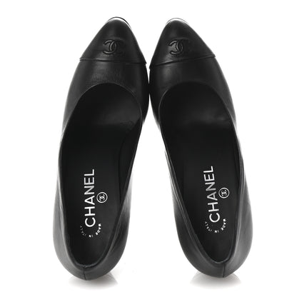 Chanel Lambskin CC Cap Toe Platform Chain Pumps 39 Black 2 of 10