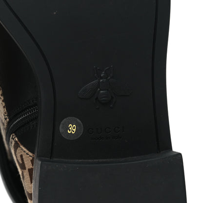 Gucci Flores Calfskin Monogram Maxi GG Nappa Matelasse Double G 40mm Ankle Boots 39 Black Camel Ebony 6 of 8