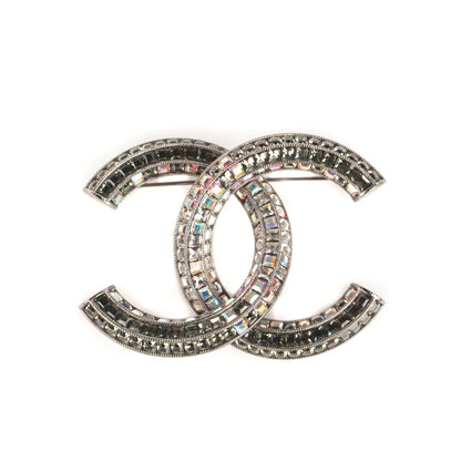 Chanel Ruthenium Crystal Baguette CC Brooch Multicolor 1 of 4
