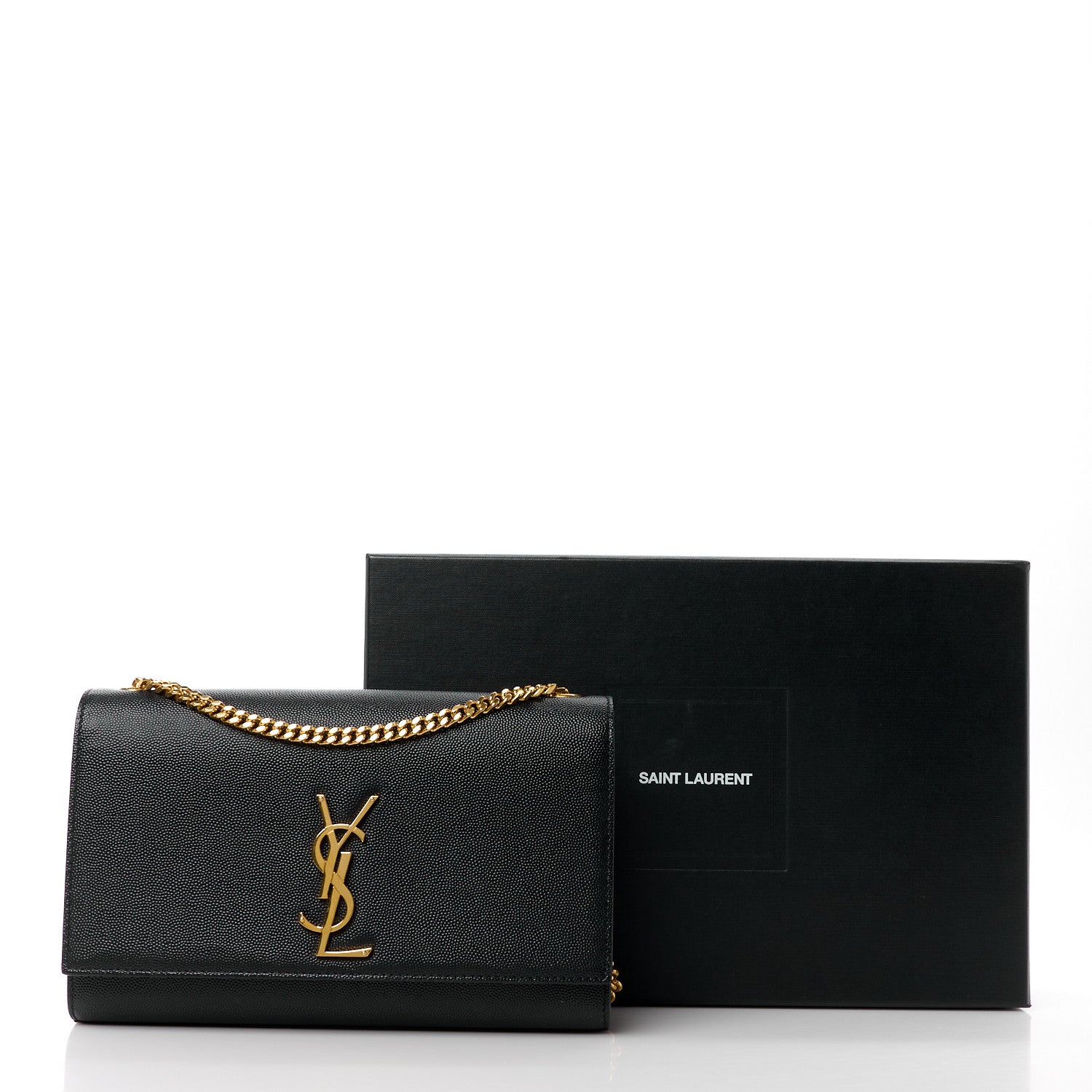 Saint Laurent Grain De Poudre Medium Classic Monogram Kate Satchel Black 12 of 12
