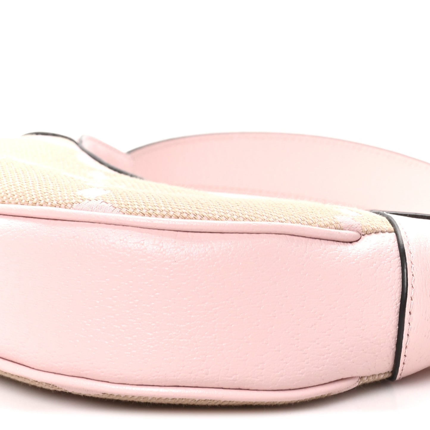 Monogram Jumbo GG Textured Dollar Calfskin Mini Ophidia Half Moon Hobo Beige Perfect Pink