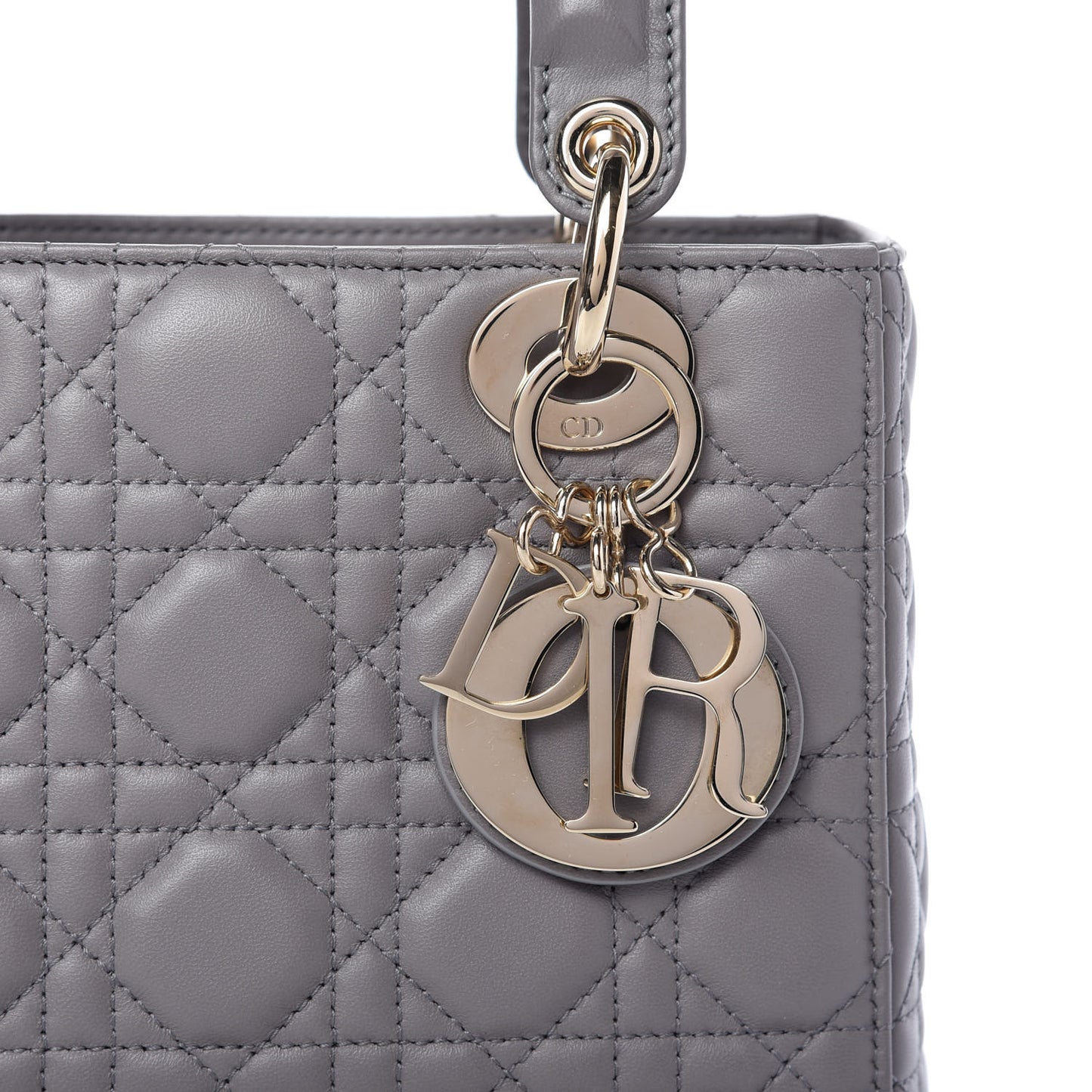 Lambskin Cannage Small My ABCDior Lady Dior Grey