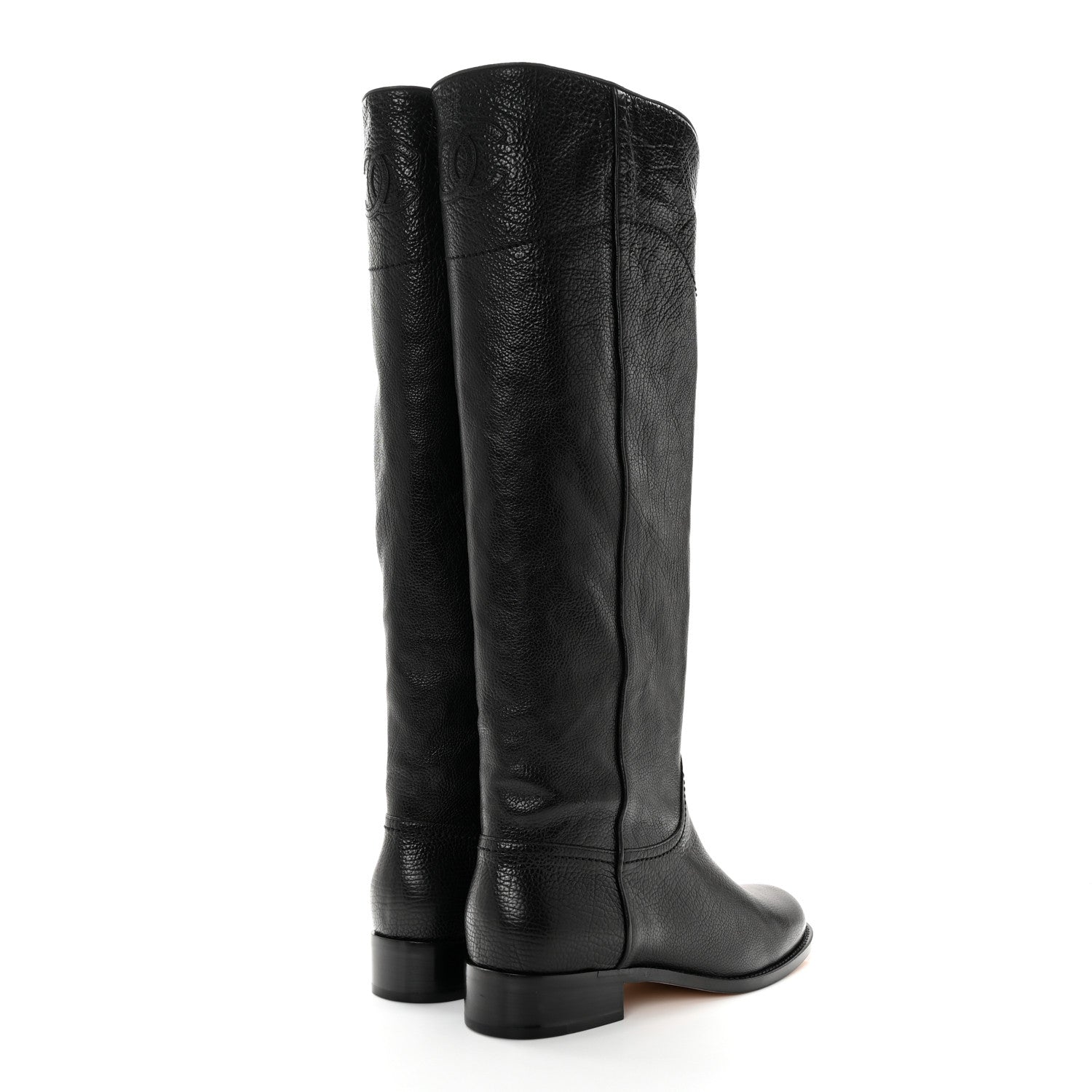 Chanel Calfskin Ascot Riding Boots 39.5 Black 4 of 9