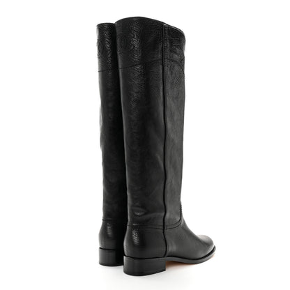 Chanel Calfskin Ascot Riding Boots 39.5 Black 4 of 9