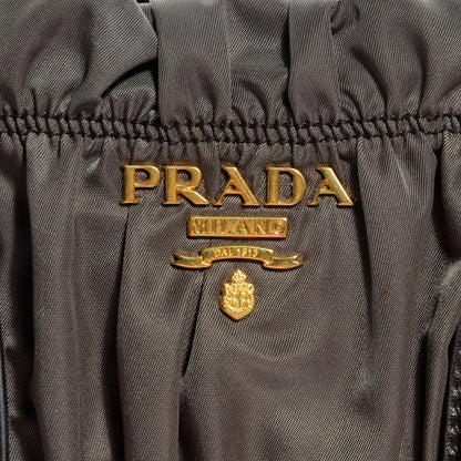 Prada Tessuto Nylon Gaufre Shopping Satchel Fumo 11 of 12