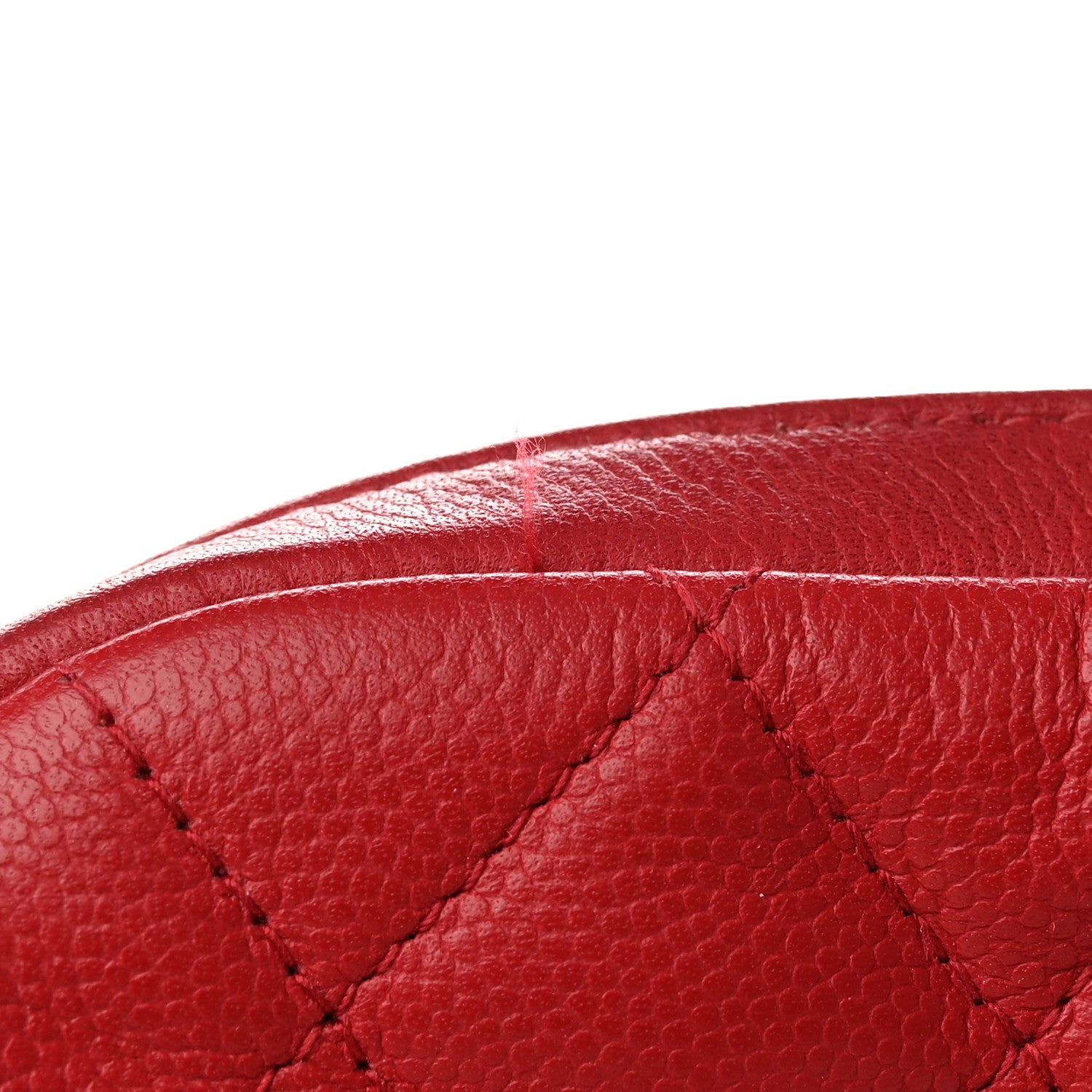 Chanel Caviar Quilted Small Curvy Pouch Cosmetic Case Red 8 of 12