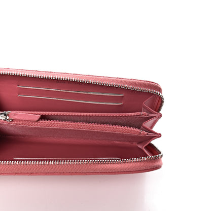 Chanel Caviar Chevron Quilted Small Zip Around Wallet Pink 5 of 15