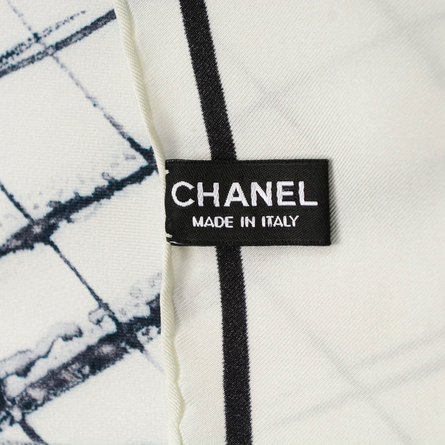 Silk X-Ray Scarf White Black