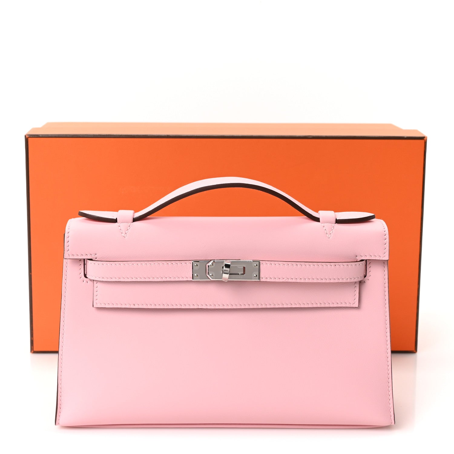 Hermes Swift Kelly Pochette Clutch Rose Sakura 10 of 10