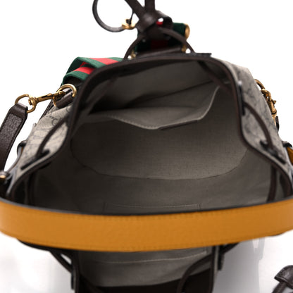 Gucci GG Supreme Monogram Neo Vintage Drawstring Bucket Backpack Beige New Acero Crop 5 of 11