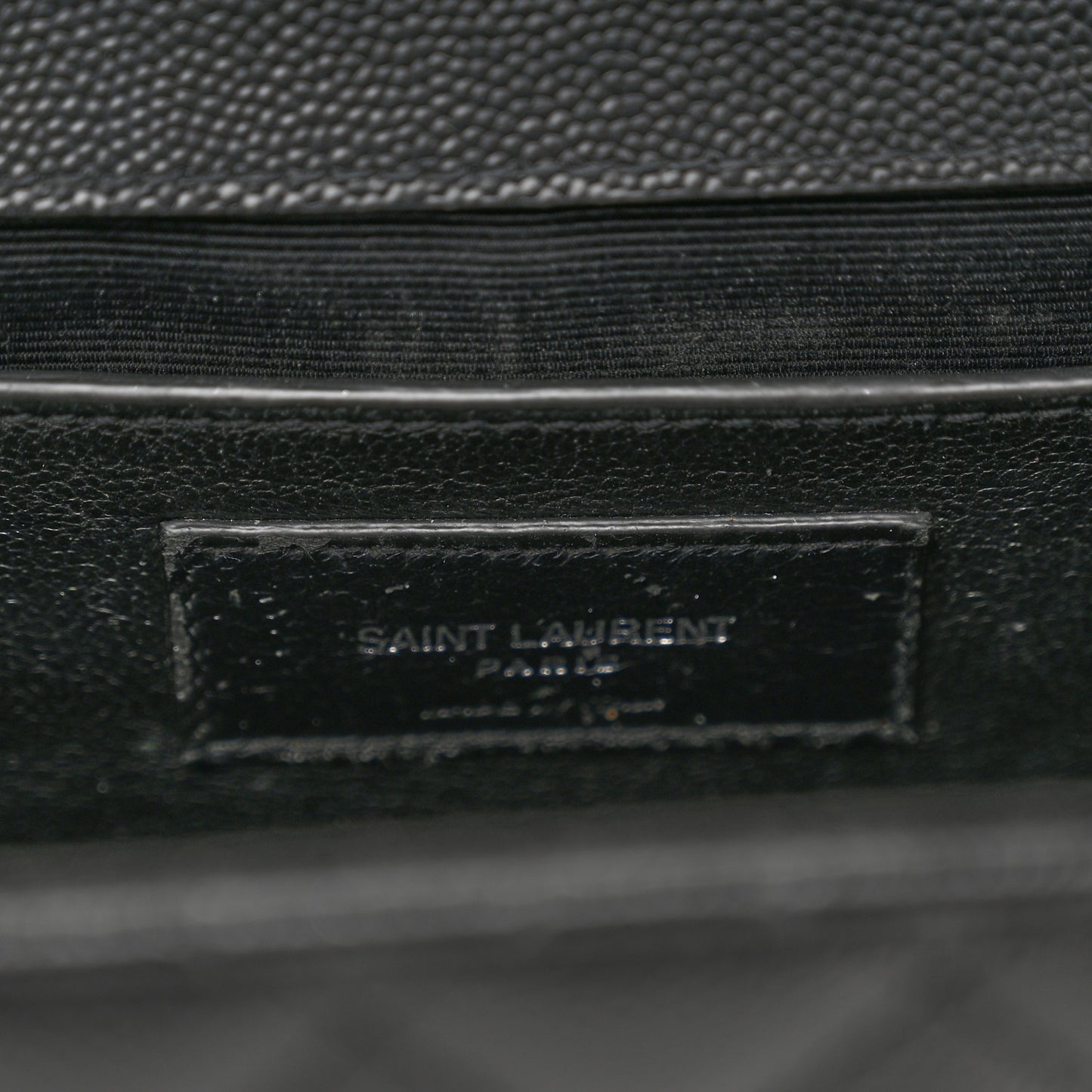 Grain De Poudre Textured Mixed Matelasse Triquilt Medium Monogram Satchel Black
