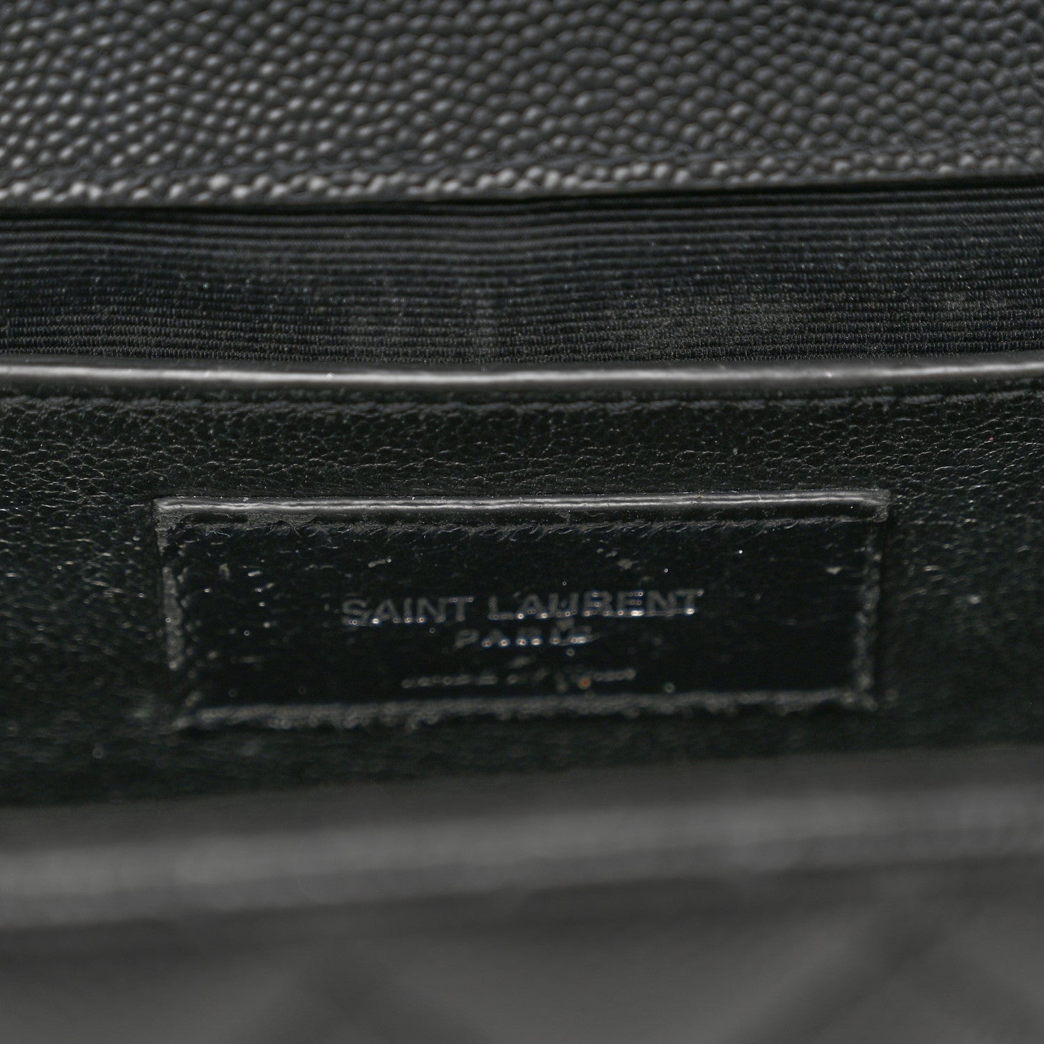 Saint Laurent Grain De Poudre Textured Mixed Matelasse Triquilt Medium Monogram Satchel Black 6 of 14