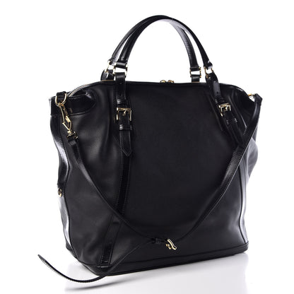 Burberry Calfskin Perforated Ellers Satchel Black 3 of 14