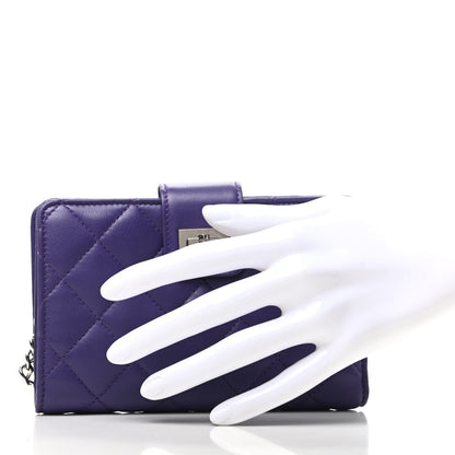 Chanel Lambskin Quilted Reissue Zipped Pocket Wallet Purple. 2 of 11
