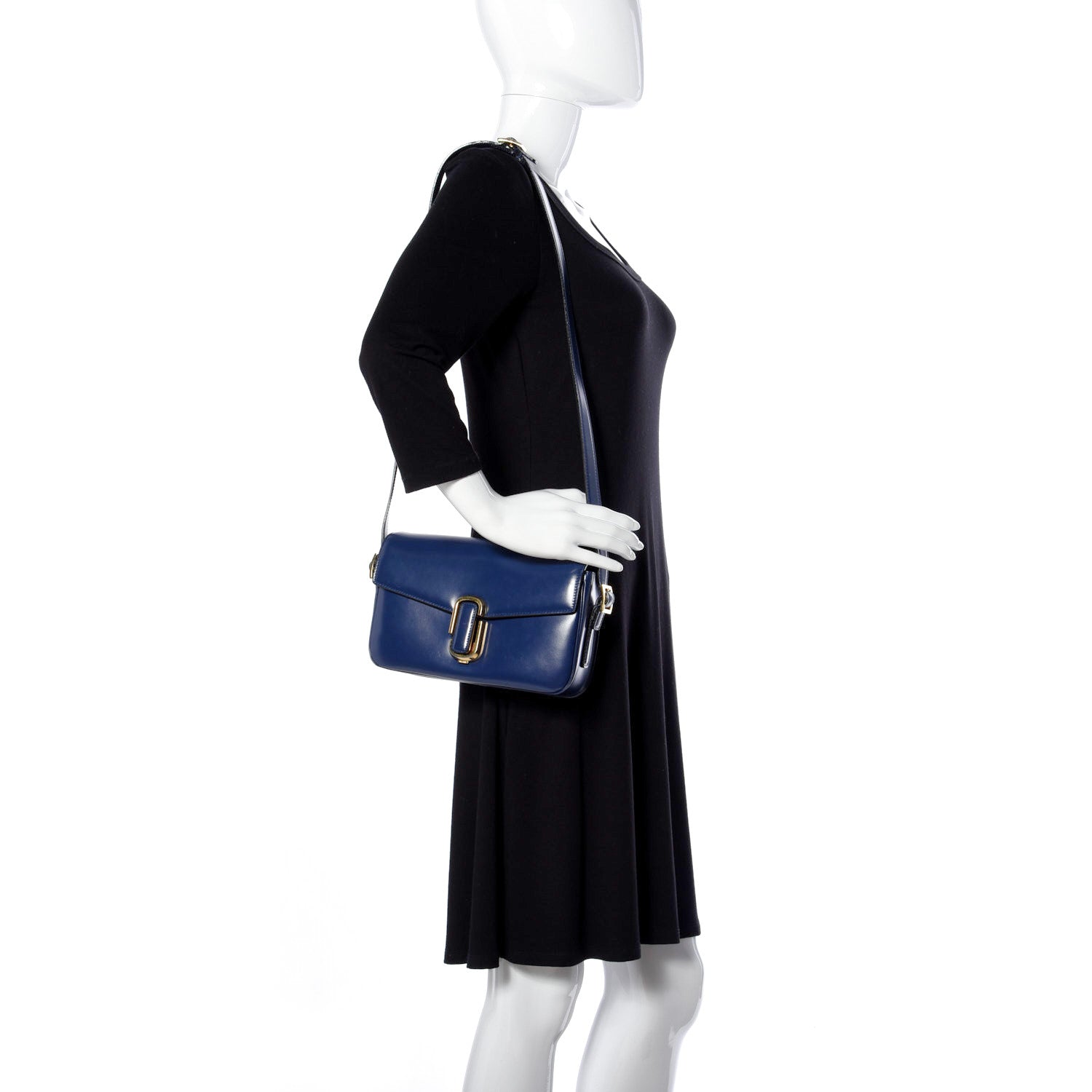 Marc Jacobs Calfskin Classic Shoulder Bag Blue 2 of 9