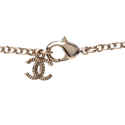 Chanel Enamel Crystal CC Camellia Flower Necklace Gold 3 of 4