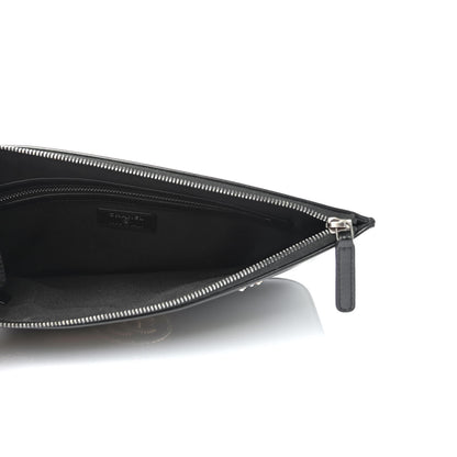 Chanel Shiny Calfskin Crystal Pearl Logo Cosmetic Case Black 4 of 4