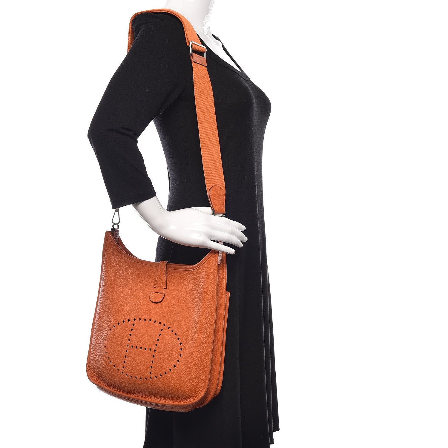 Hermes Taurillon Clemence Evelyne III GM Orange 2 of 18