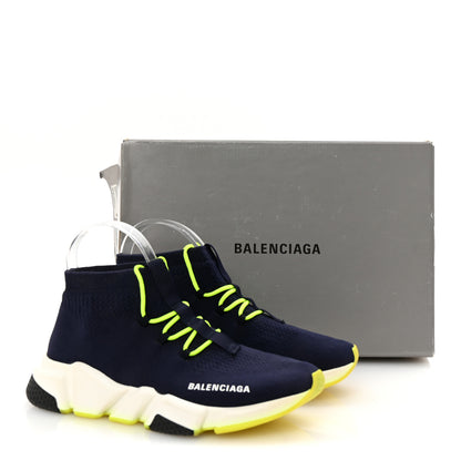Balenciaga Sweatshirt Knit Womens Speed Lace Up Sneakers 37 Navy 10 of 10
