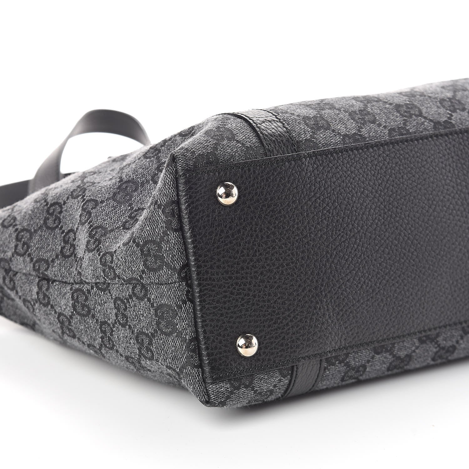 Gucci Denim Monogram Abbey Medium Tote Navy 8 of 9