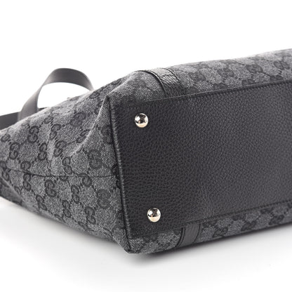 Gucci Denim Monogram Abbey Medium Tote Navy 8 of 9