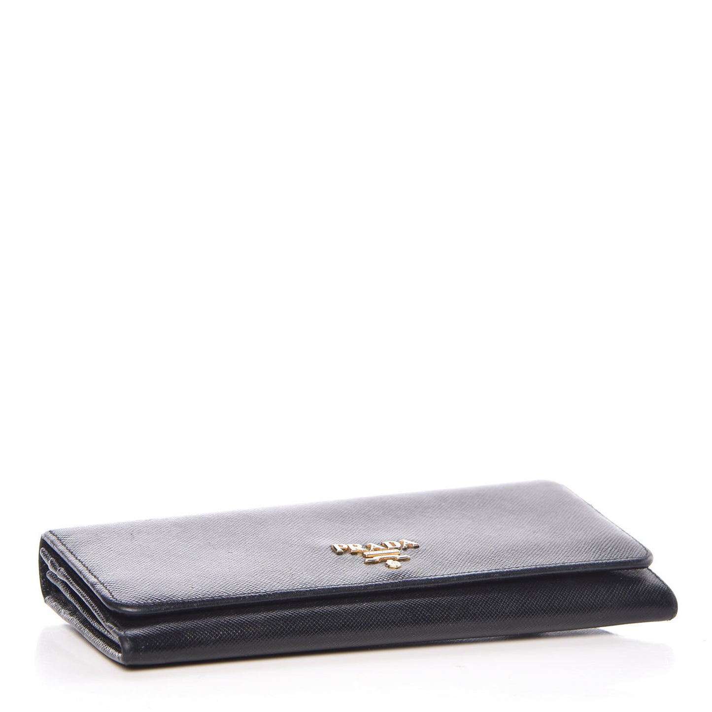 Saffiano Metal Continental Flap Wallet Black