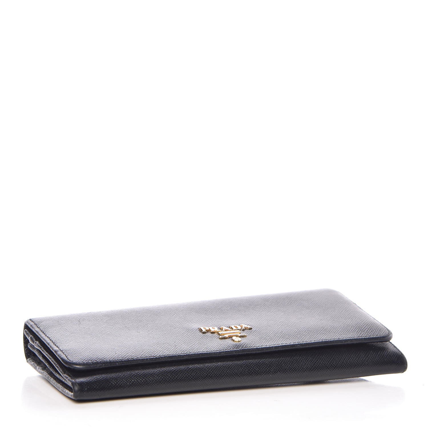Prada Saffiano Metal Continental Flap Wallet Black 4 of 8