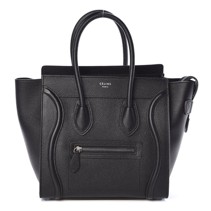 Celine Drummed Calfskin Micro Luggage Black 1 of 9
