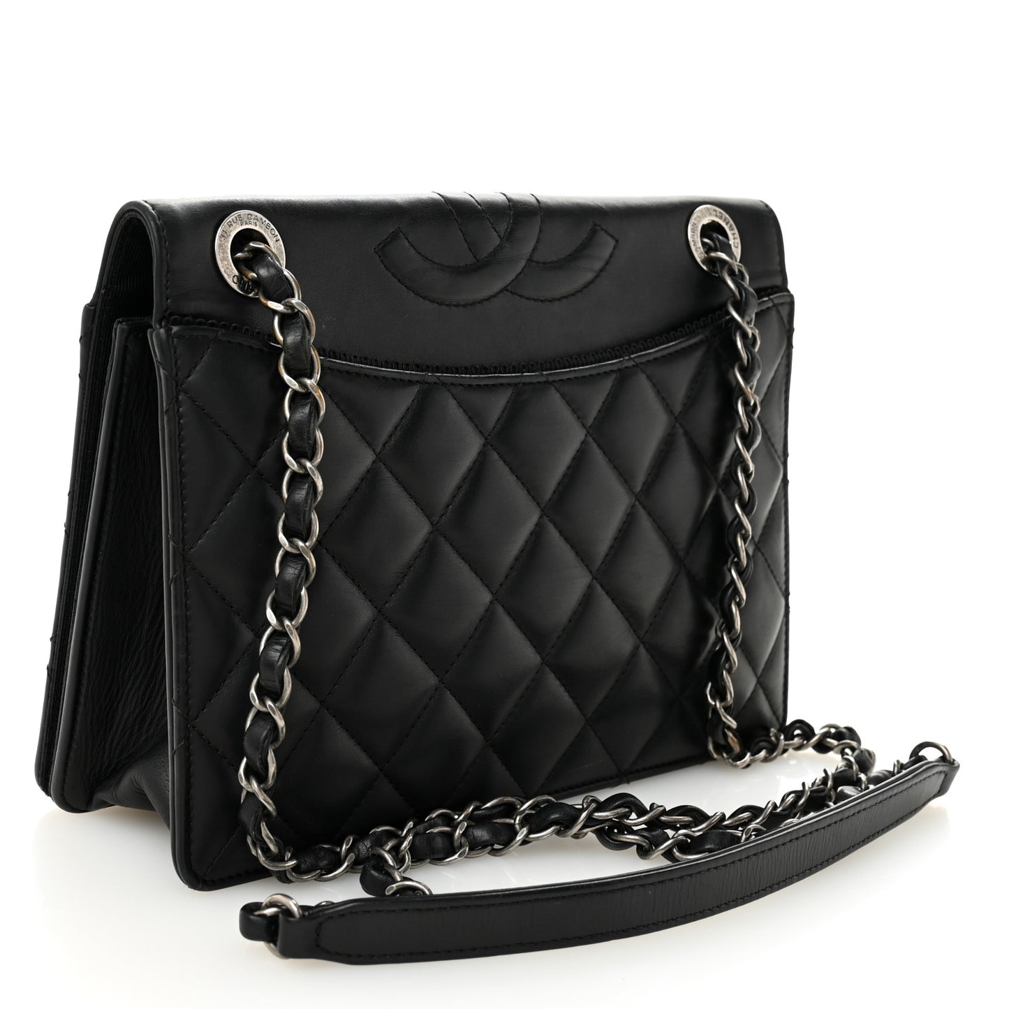 Calfskin Quilted Ballerine Flap Black
