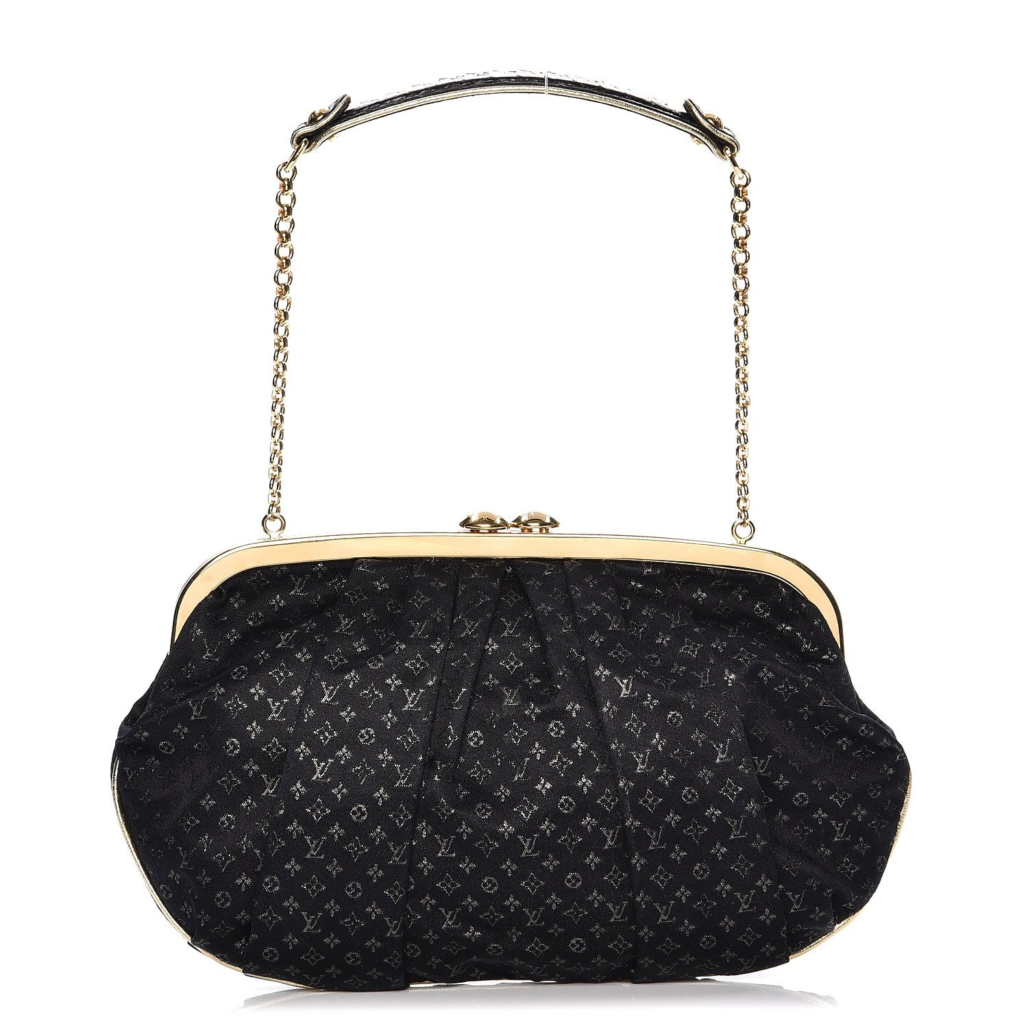 Louis Vuitton Satin Monogram Aumoniere Clutch Black 1 of 6