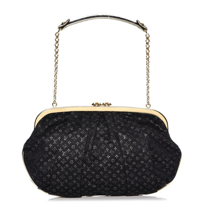 Louis Vuitton Satin Monogram Aumoniere Clutch Black 1 of 6