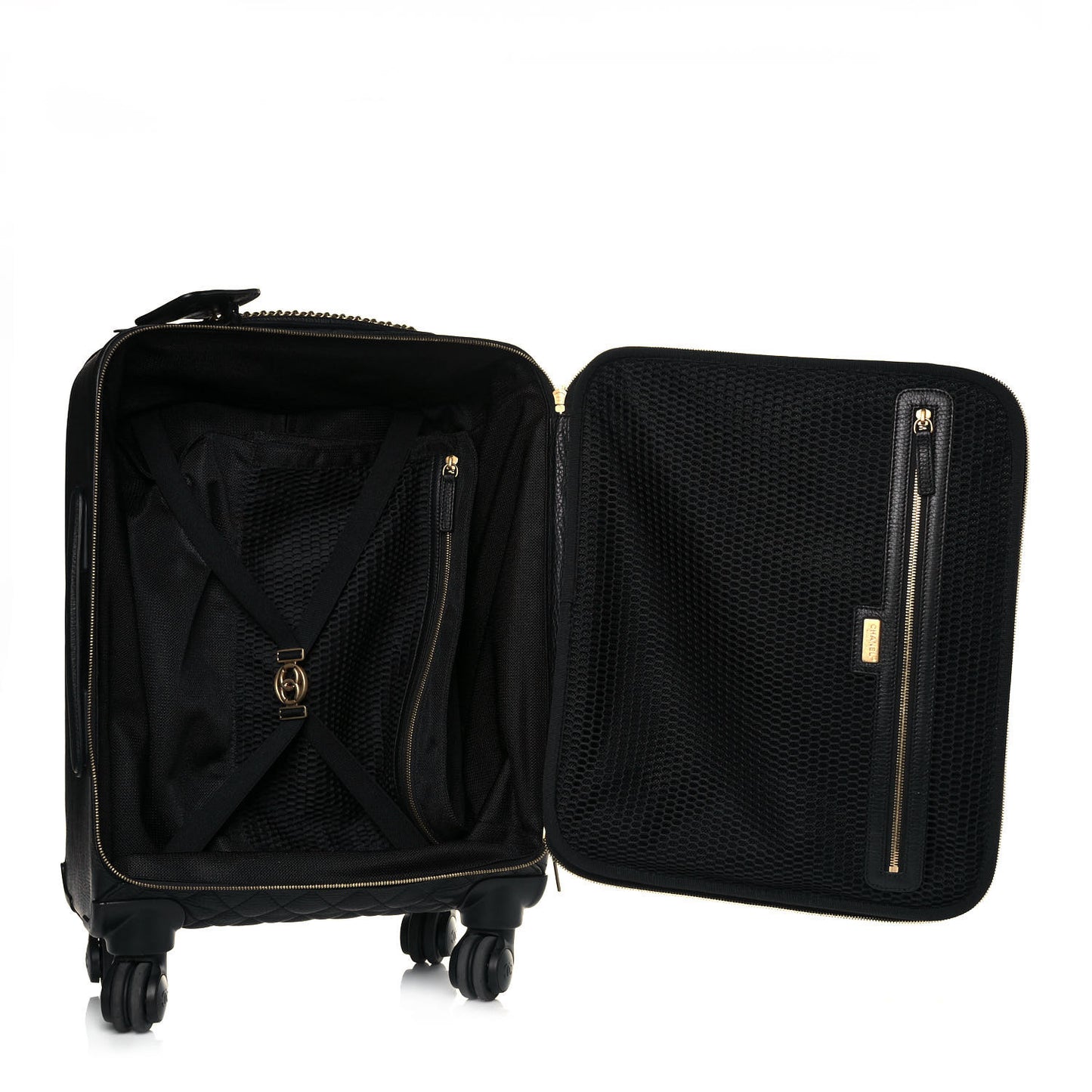 Calfskin Quilted Coco Case Trolley Black
