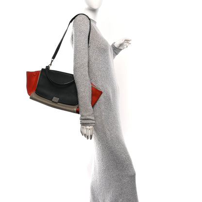 Celine Smooth Calfskin Suede Medium Tri-Color Trapeze Orange 2 of 12