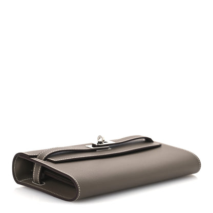Hermes Evercolor Kelly Wallet To Go Etoupe 4 of 12